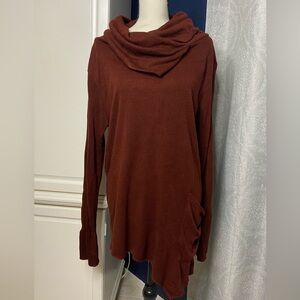 Men’s Large Asymmetrical slim fit, cowl neck sweater.  Gently used condition.